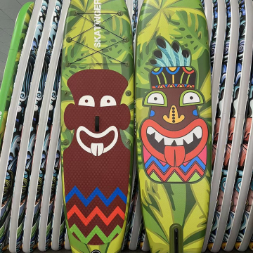 Inflatable Yoga Board for Water Sports: Skatinger Moe Grip SUP Paddle Surf Powered Surfboard