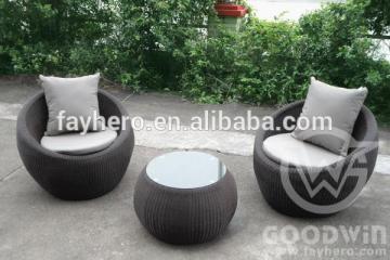 GW3116SET Garden furniture AL frame PE rattan leisure set with chair and table