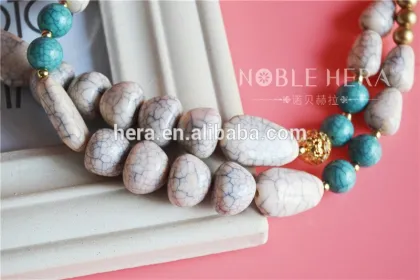 Natural stone bead costume jewelry necklace simple necklace designs
