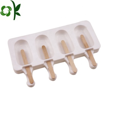 Silicone 4 Cavity Oval Shape Ice Cream Mold