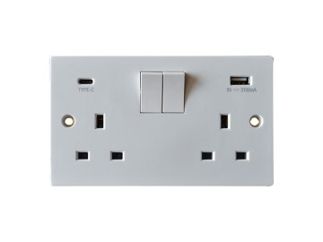 13A Single Pole 2gang Switched Socket