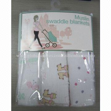 Cotton Muslin Swaddle, Printed, Lovely Shoes, Water-washing Treated, Luxuriously Soft