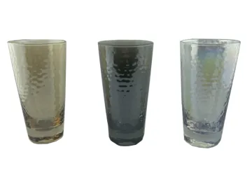 Electroplate Color High-Ball Glass With Hammer Pattern