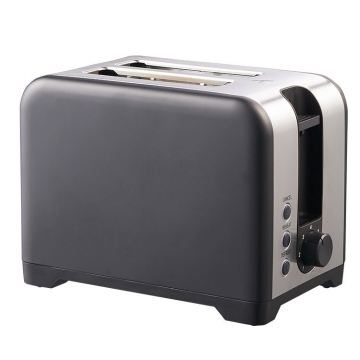 229203 Retro 2-Slice Stainless Steel Electric Toaster in Black: High Quality Portable Appliance