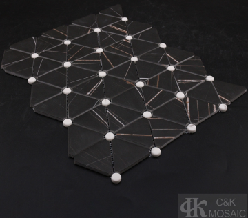 Black marble mosaic tiles for hotel