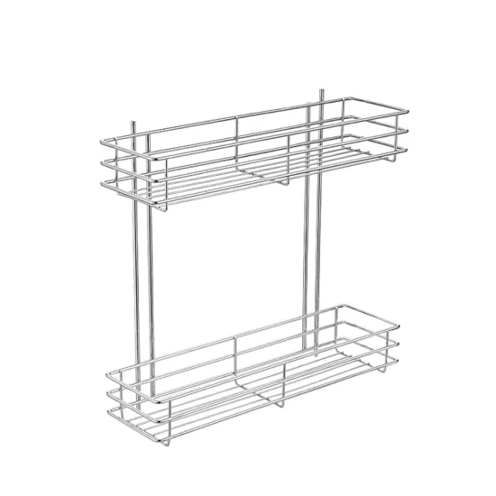 Kitchen double drawer side pull metal basket