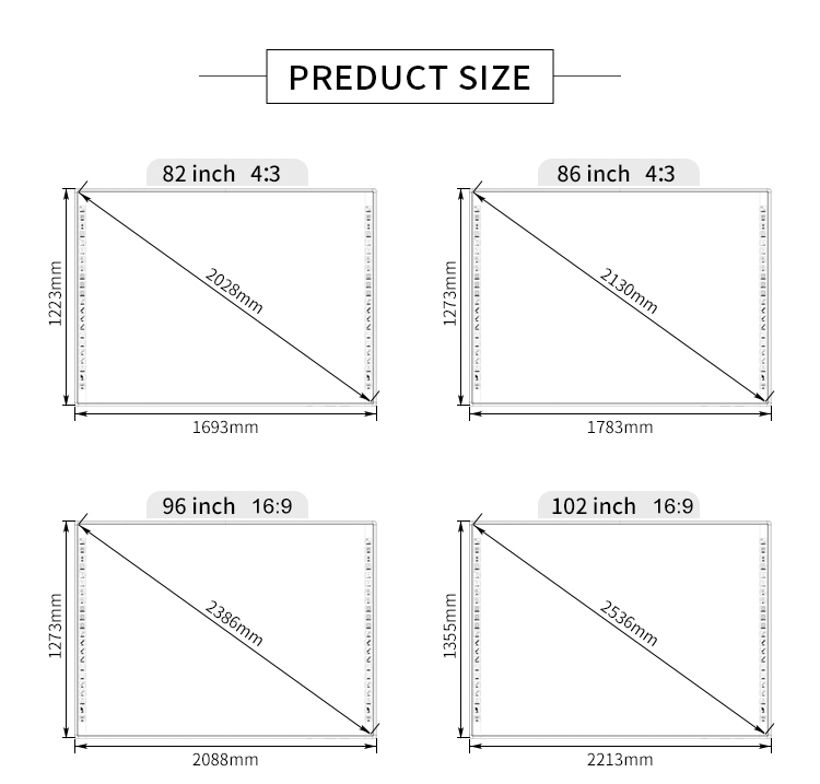 high precision 96 Inch Interactive Whiteboard for School