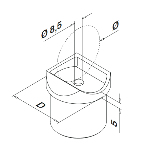 Adaptador de corrimão de aço inoxidável