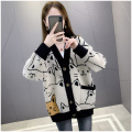 Frauen Kawaii Cartoon übergroßer Strickjacke Mantel