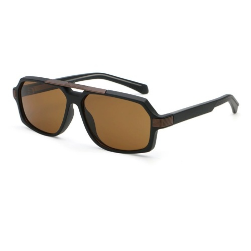 PC Retro Polygon Double Bridge Pilot Sunglasse