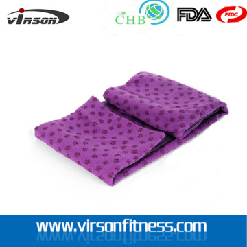 Purple Skidless Microfiber Yoga Mat Towel