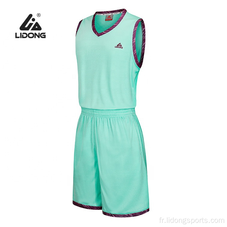 Wholesale école Basketball Uniforme Set Maillots de basketball