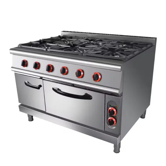 Portable Gas Cooker: Commercial 6 Burners Gas Cooking Range with Oven and Stove
