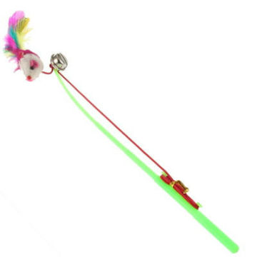 For Pet Cat Bell The Dangle Faux Mouse Rod Roped Funny Fun Playtoy for cats