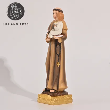 8-inch Saint Anthony Holy Resin Statue - Decorative Figurine on Base: A Religious Gift