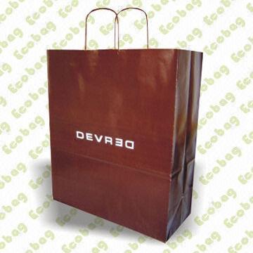 Kraft Paper Shopping Bag, with Full Color Printing, Measures 40 x 35 x 14cm