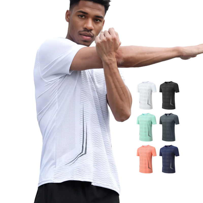 Breathable White Tee Shirt for Gym Training