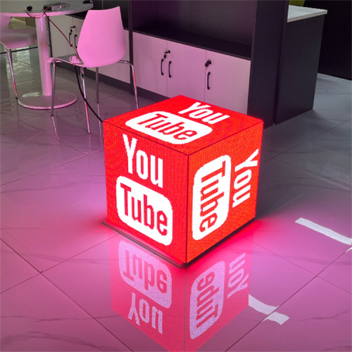 Cube de signe de logo LED personnalisé P4mm pour les affaires