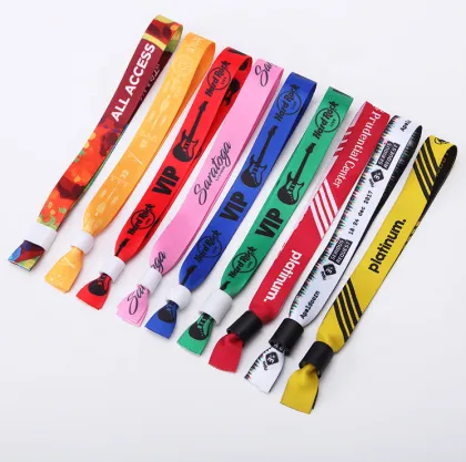Plastic Festival Event Custom Knit Fabric Wristbands