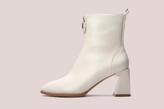 2021 high square heel front zipper lady boots