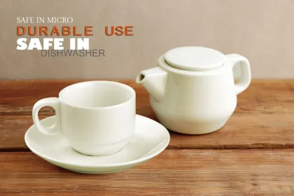 hospitality industry ceramic tea coffee cup and saucer set
