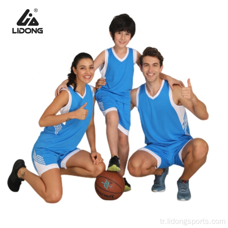 En iyi tasarım takımı mavi basketbol üniformaları basketbol formaları
