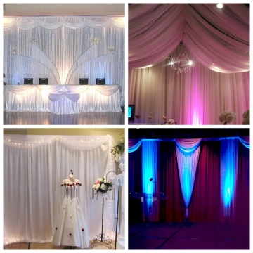 pop garment display pipe and drape trade show booth rental