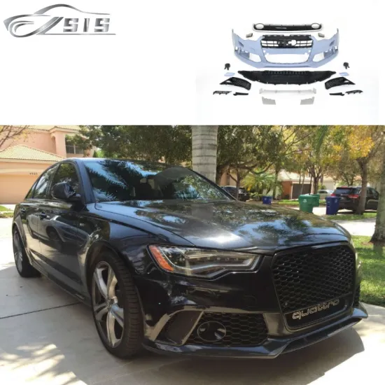 AD A6 2012-2015 to RS6 Style PP Front Bumper, Grille, and Rear Lip Body Kits