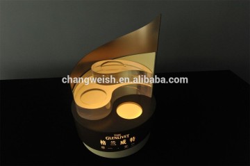 Glenlivet whiskey bottle display stand,Led lighting wine display