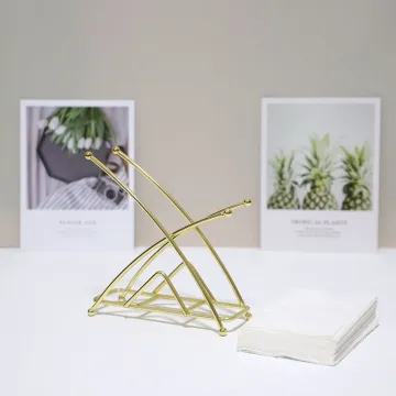 Gold iron paper towel storage rack