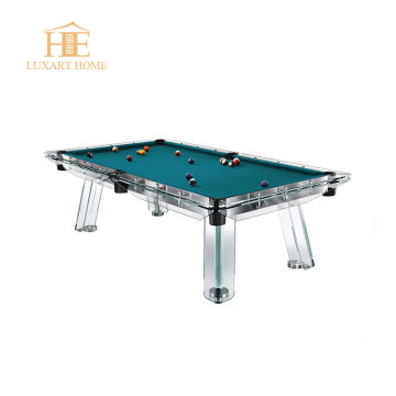 Luxury Home Entertainment Furniture: Unique Design Glass Legs Pool Dining Table & 7-9 Feet Billiard Tables
