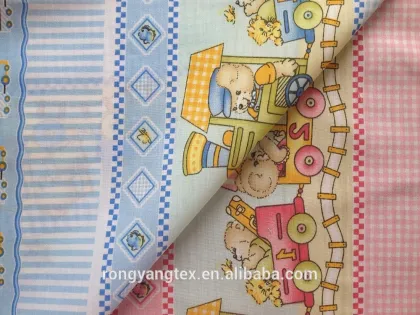 polyester/cottton bear printed baby fabric