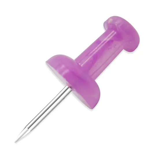 Transparent Chess Shape Push Pins: Clear Head and Silver Cork Board Map Pins in Pink Purple Orange Gradient