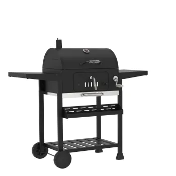 Black Classic Charcoal Grill with Foldable Side Table for Easy Courtyard BBQ