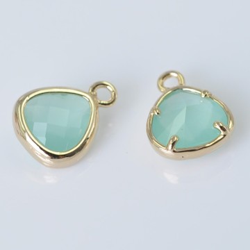 Pendant, Fashion Jewellery Tear Drop Jelly Glass Stone Gold Pendant, Pendant Jewelry Findings Brass P9124