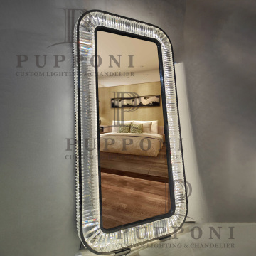 Miroirs debout au sol pleine longueur avec des lumières LED pour la décoration intérieure et les mariages