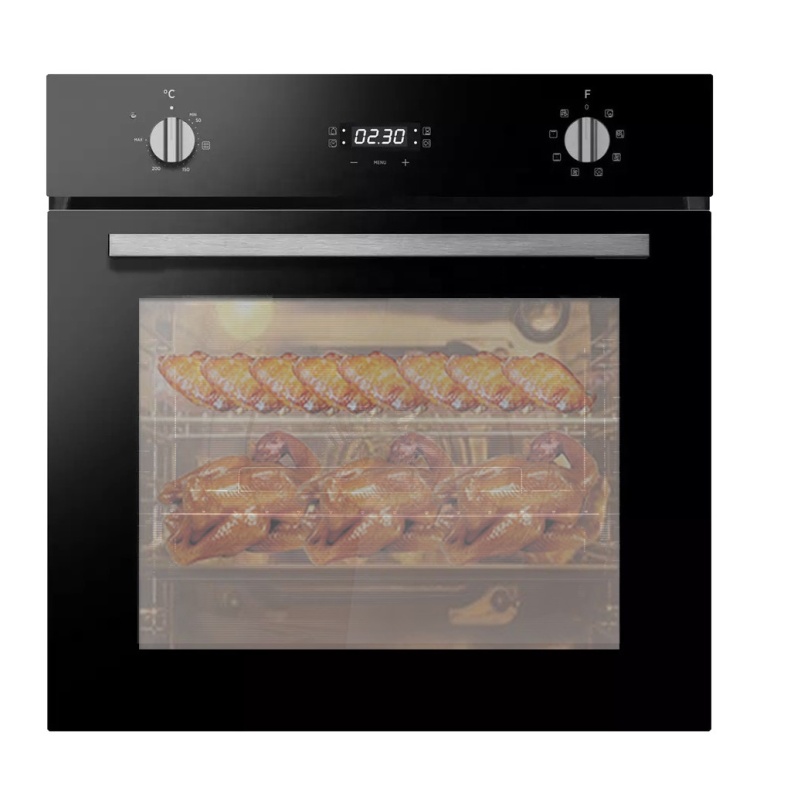 67L big capacity home bakery 2 layer glass door with safety device pizza oven built in gas+electric oven convection oven