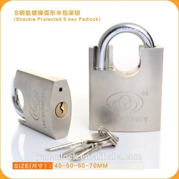 Essential Safety Nickle Plated Shackle Half Protected S Key Padlock