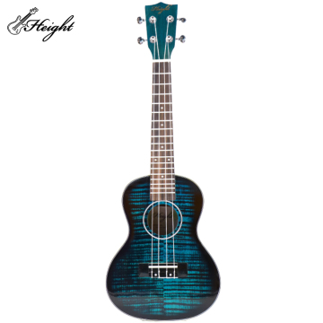 23 Inch Tenor Ukulele Guitar in Spruce Blue with Tiger 5 Line Binding and Rosewood, Perfect for Children