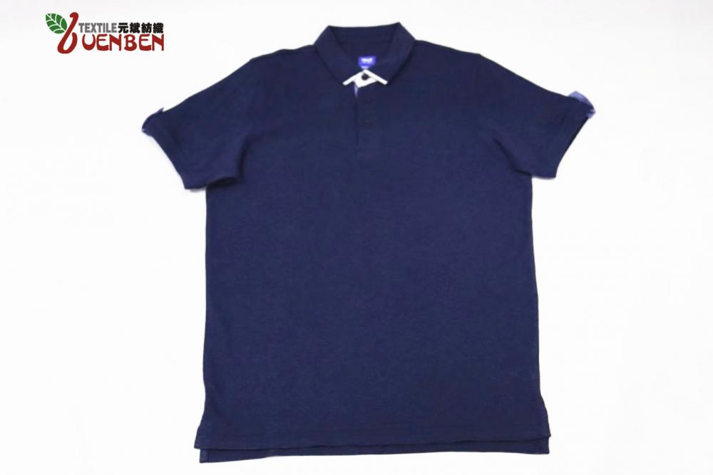 65%Poly 35%Cotton Melange Jersey With Jacquard Collar Shirt