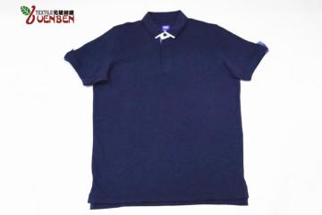 65%Poly 35%Cotton Melange Jersey With Jacquard Collar Shirt