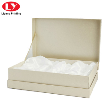 Пользовательская бумажная коробка из слоновой кости роскошная подарочная упаковка