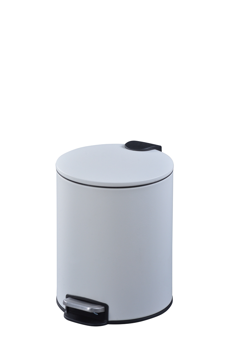 Round Step Trash Can White color