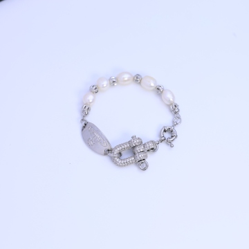 Ladies' Custom 18K Gold Natural Freshwater Pearl Bracelet Fashion Jewelry
