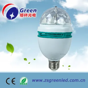 Auto Rotate 360 degrees Christmas Holiday Lighting 3w rgb led bulb e27