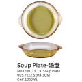 Assiettes de soupe rond en verre transparent en verre