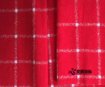 Red Check 80% Wool 20% Nylon Fabric