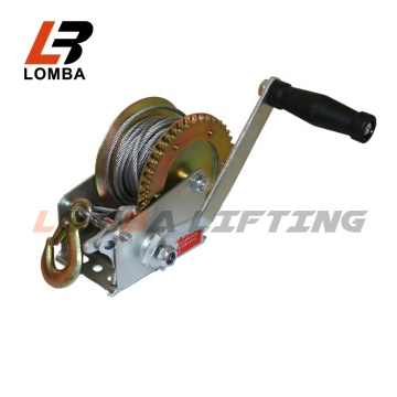 Manual and Hand Operated Galvanized Wire Rope Parasail Winch for 800, 1200, 1800, and 2200 LBS Loads