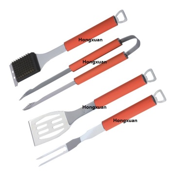 BBQ Tools Set in Plastic Case Spatula Basting Brush Cleaning Brush Knife Skewer Corn Holder BBQ-04B-19 BBQ Tools