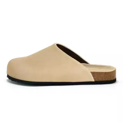 Round Toe Suede Sandals Cork Slippers